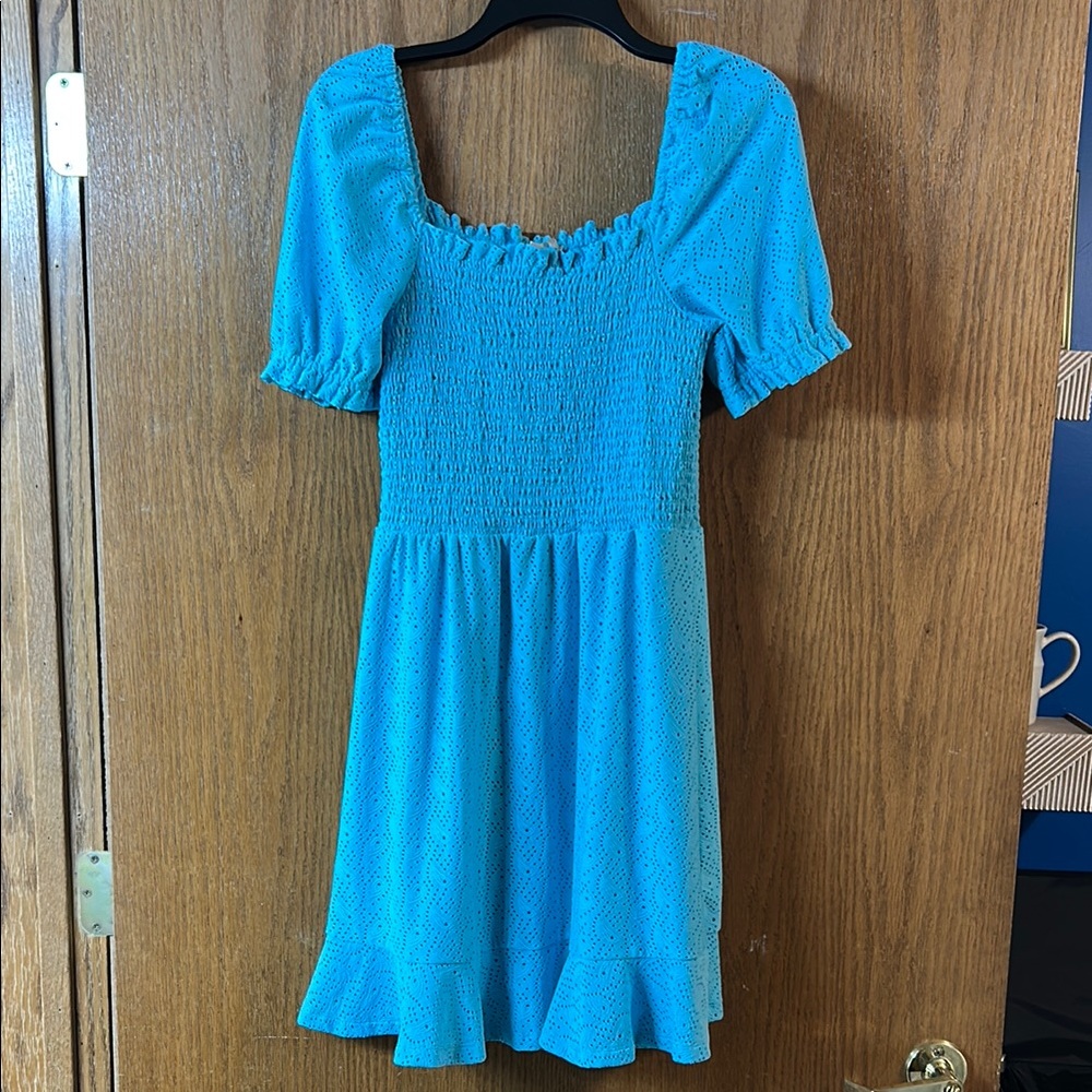 Michael Kors Large Blue Eyelet Sun Dress